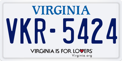 VA license plate VKR5424