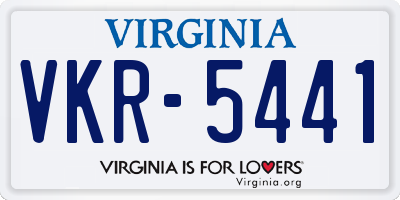 VA license plate VKR5441