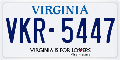 VA license plate VKR5447