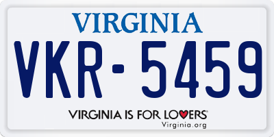 VA license plate VKR5459