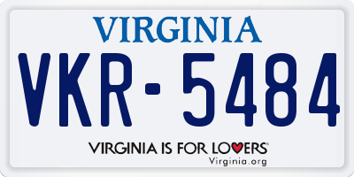 VA license plate VKR5484