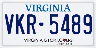 VA license plate VKR5489