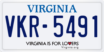 VA license plate VKR5491