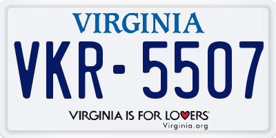VA license plate VKR5507