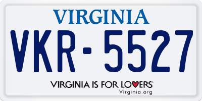 VA license plate VKR5527