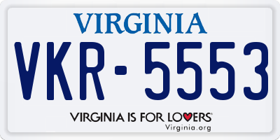 VA license plate VKR5553