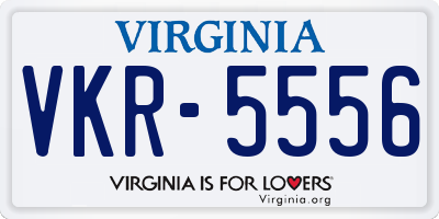 VA license plate VKR5556