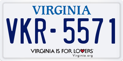 VA license plate VKR5571