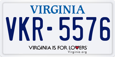 VA license plate VKR5576