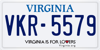 VA license plate VKR5579