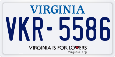 VA license plate VKR5586