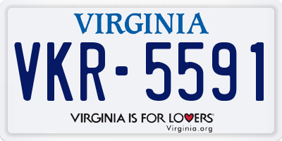 VA license plate VKR5591