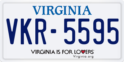VA license plate VKR5595
