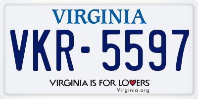 VA license plate VKR5597