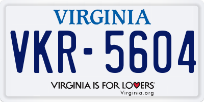 VA license plate VKR5604