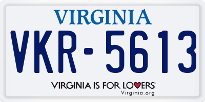 VA license plate VKR5613