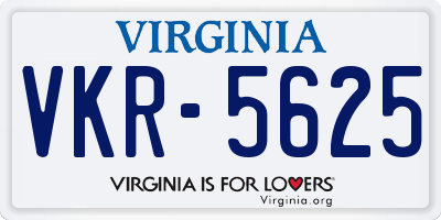VA license plate VKR5625