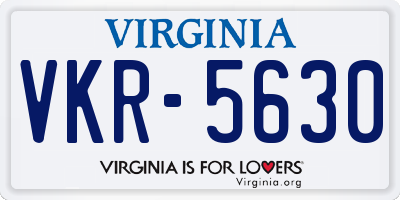 VA license plate VKR5630