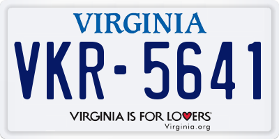 VA license plate VKR5641