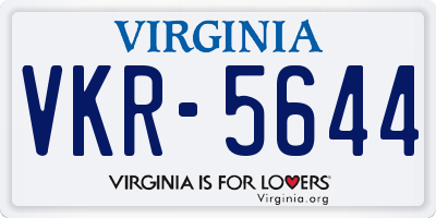 VA license plate VKR5644