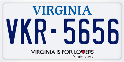 VA license plate VKR5656