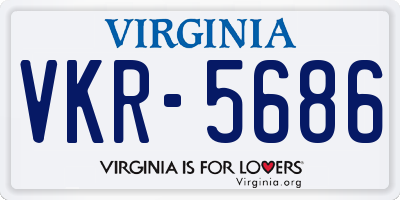 VA license plate VKR5686