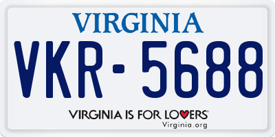 VA license plate VKR5688