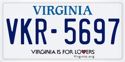 VA license plate VKR5697