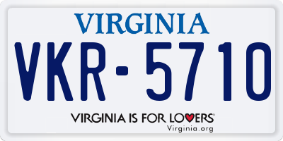 VA license plate VKR5710