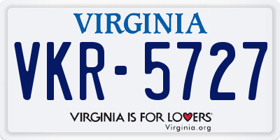 VA license plate VKR5727