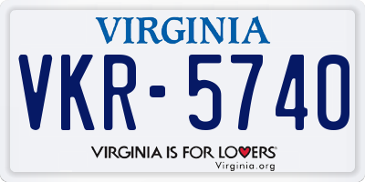 VA license plate VKR5740
