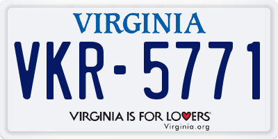 VA license plate VKR5771