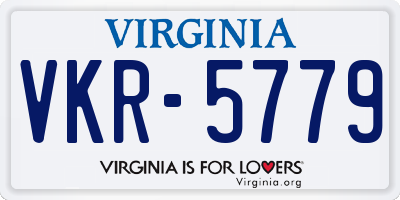 VA license plate VKR5779