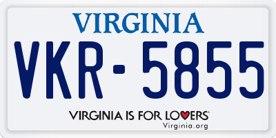 VA license plate VKR5855