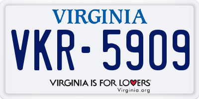 VA license plate VKR5909