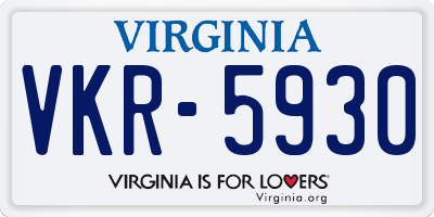 VA license plate VKR5930