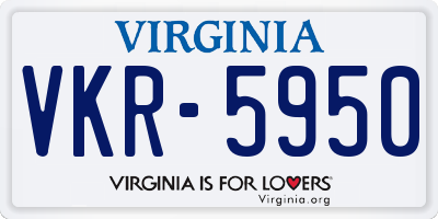 VA license plate VKR5950