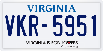 VA license plate VKR5951