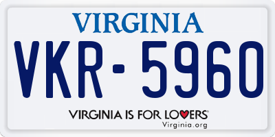 VA license plate VKR5960