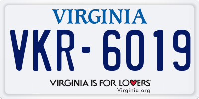 VA license plate VKR6019