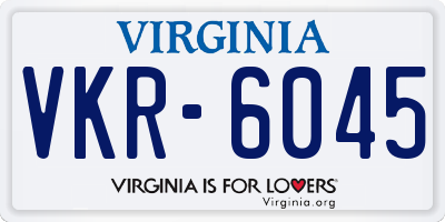 VA license plate VKR6045