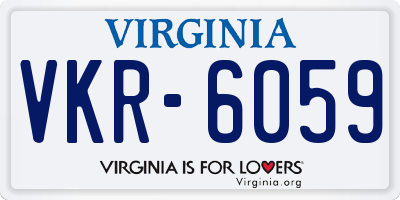 VA license plate VKR6059