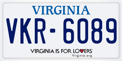 VA license plate VKR6089