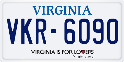 VA license plate VKR6090