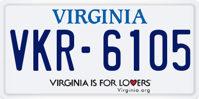 VA license plate VKR6105
