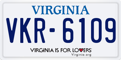 VA license plate VKR6109