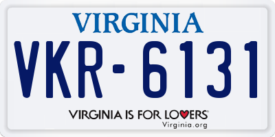 VA license plate VKR6131