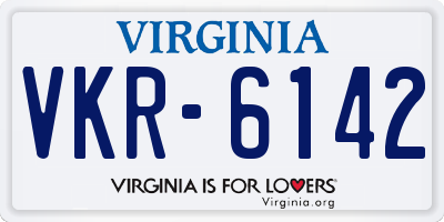 VA license plate VKR6142