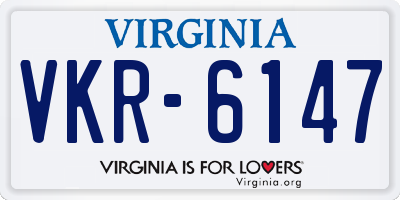 VA license plate VKR6147