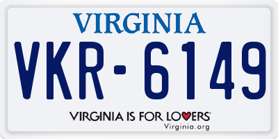 VA license plate VKR6149